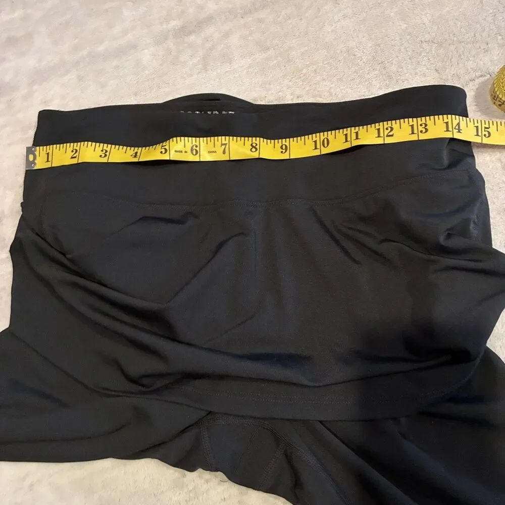 Coolibar Womens Black Skapri Skirted Capri Leggings UPF 50+ Sun Protection Sz M